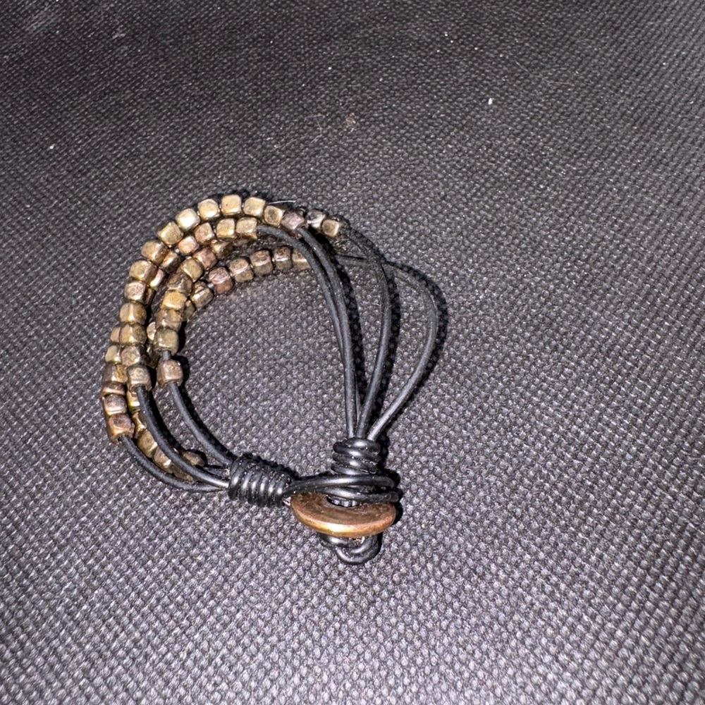 Beaded Leather Wrap Bracelet - Picture 2 of 2
